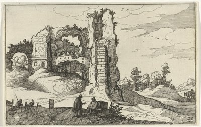 Ruina con una puerta Ruinas romanas y paisajes costeros (serie 1) (título de la serie) de Willem van Nieulandt (II)