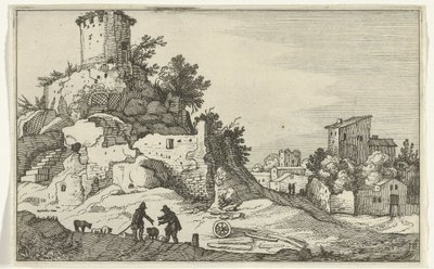 ruina de una torre Ruinas romanas y paisajes costeros (serie 1) (título de la serie) de Willem van Nieulandt (II)