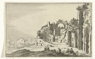 Termas de Diocleciano Ruinas romanas y paisajes costeros (serie 1) (título de la serie) de Willem van Nieulandt (II)