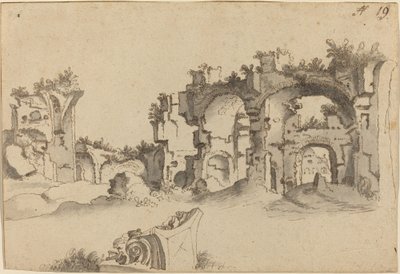 Los Baños de Caracalla, Roma de Willem van Nieuwlandt II