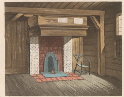 Interior de la Casa del Zar Pedro en Zaandam, 1824 La cabaña habitada por el zar peeter de groten en Zaandam en el año 1697 (...) - La maisonnette habitée par le Czar pierre le grand à Zaandam (...) (título sobre objeto) de Willem van Senus (possibly)