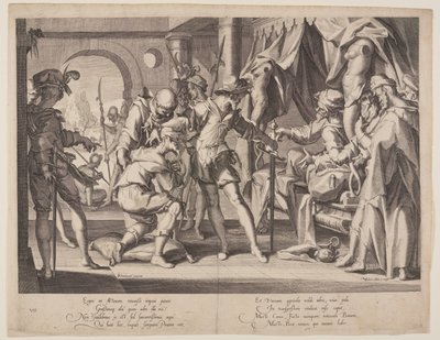 El Conde Guillermo permitiendo la decapitación, lámina 7 de Tronos de Justicia (Thronus Iustitiae) de Willem van Swanenburgh