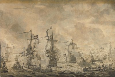 Batalla entre las flotas holandesa y sueca, en el estrecho, 8 de noviembre de 1658 de Willem van de Velde (I)