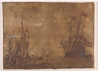 Barcos en el muelle del puerto de Willem van de Velde (I)