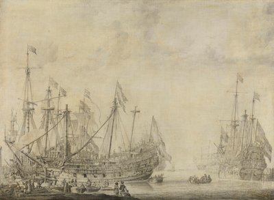 Barcos después de la batalla de Willem van de Velde (I)