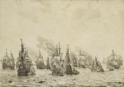 La batalla de Livorno (Leghorn)
La batalla naval de Livorno, 14 de marzo de 1653: episodio de la Primera Guerra Marítima Inglesa (1652-54) de Willem van de Velde (I)