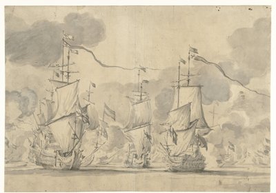 Batalla de Lowestoft el 13 de junio de 1665 de Willem van de Velde (I)