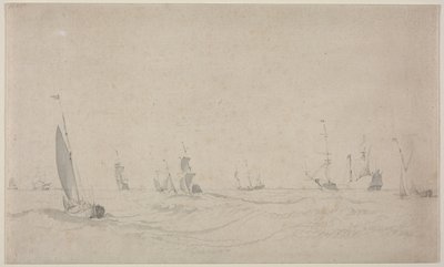 Embarcaciones en un mar agitado de Willem van de Velde