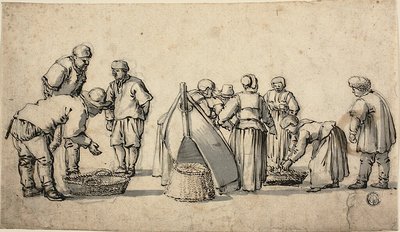 Un mercado de pescado holandés de Willem van de Velde I