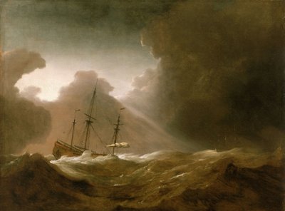 Un barco holandés zozobrando antes de una tormenta, c.1690 (óleo sobre lienzo) de Willem van de Velde the Younger