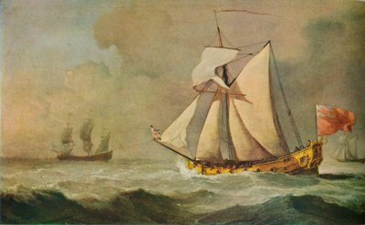 El yate Cleveland en el mar con una brisa fresca de Willem van de Velde the Younger