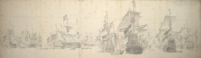 Consejo de guerra de la flota holandesa frente a Terschelling, 7-17 de octubre de 1658 de Willem van de the Elder Velde