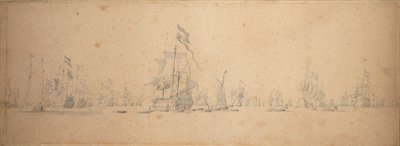 Un consejo de guerra en la flota holandesa de Willem van de the Elder Velde
