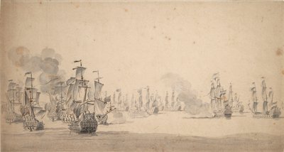 Acción de Beach y van Ghent de Willem van de the Elder Velde