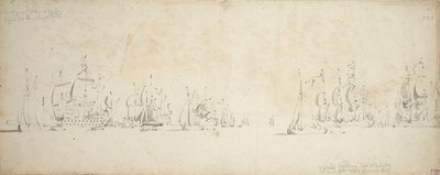 De Ruyter se une a la flota de Tromp en el Mar del Norte, 8-18 de agosto de 1665 de Willem van de the Elder Velde