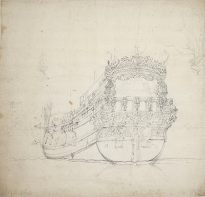 Retrato del "Wulpenburg", c.1659 (grafito) de Willem van de the Elder Velde
