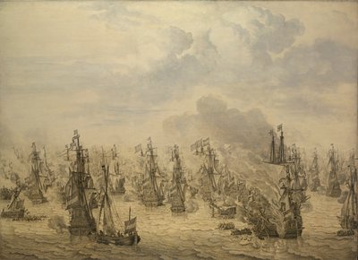 La batalla de Scheveningen de Willem van de the Elder Velde