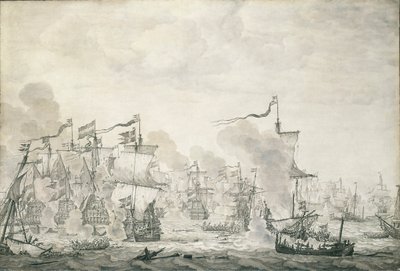 La batalla de The Sound, 29 de octubre - 8 de noviembre de 1658, c.1660 (óleo) de Willem van de the Elder Velde