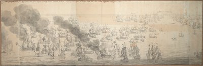 La batalla del Texel (Kijkduin) de Willem van de the Elder Velde