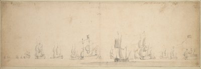 La flota holandesa antes de la batalla de Lowestoft, mayo-junio de 1665 de Willem van de the Elder Velde