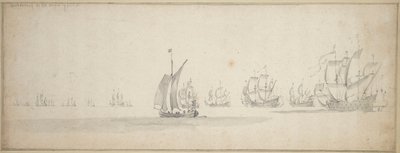 La flota holandesa camino de la costa escocesa de Willem van de the Elder Velde