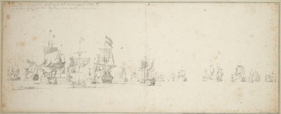 El escuadrón Friesland yace frente a la costa de Escocia de Willem van de the Elder Velde