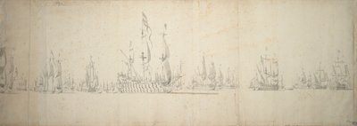 La víspera de la batalla de Lowestoft, 2-12 de junio de 1665 de Willem van de the Elder Velde