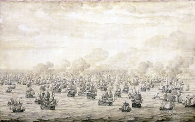 La primera batalla de Schooneveld, 28 de mayo de 1673 de Willem van de the Elder Velde
