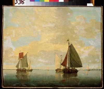 Veleros. Pintura de Willem van de Velde el Joven (1633-1707). Óleo sobre lienzo, 24,5 x 32,5 cm, finales del siglo XVII. Arte flamenco, estilo barroco. Museo del Hermitage, San Petersburgo. de Willem van de Velde the Younger