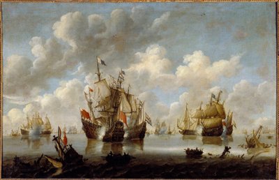 Combate en el Mar del Norte en el siglo XVII de Willem van de Velde the Younger