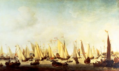 Embarque de Carlos II Stuart en Scheveningen de Willem van de Velde the Younger