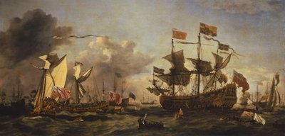 Visita real a la flota en el estuario del Támesis, 6 de junio de 1672 de Willem van de Velde the Younger