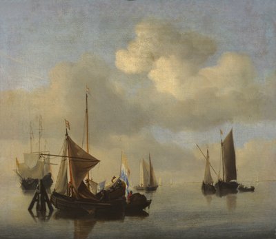 Paisaje marino en clima tranquilo de Willem van de Velde the Younger