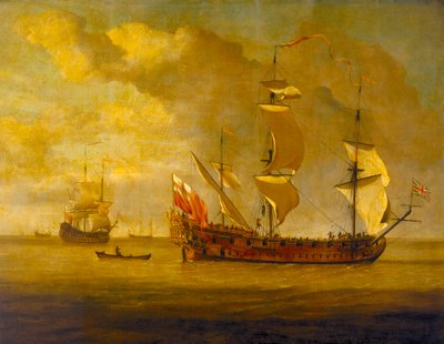 La "Charles Galley" ante una ligera brisa, finales del siglo XVII (óleo sobre tabla) de Willem van de Velde the Younger