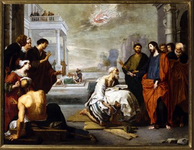 Cristo cura al paralítico de Willem van the Elder Herp