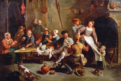 Interior de una posada con jugadores de cartas de Willem van the Elder Herp
