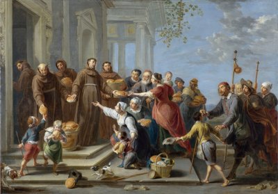San Antonio de Padua repartiendo pan - Pintura de Willem van Herp l