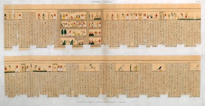Ilustraciones de un manuscrito con jeroglíficos, de una tumba en Tebas, Egipto de Willemin