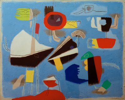 El abanico sobre azul de Willi Baumeister