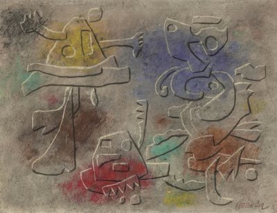 Imagen en relieve a color de Willi Baumeister