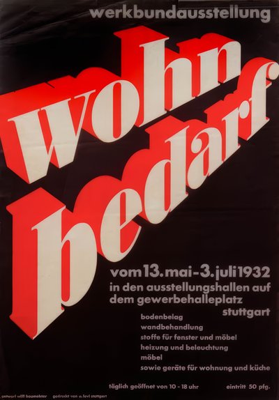Exposición del Werkbund: necesidades domésticas  de Willi Baumeister