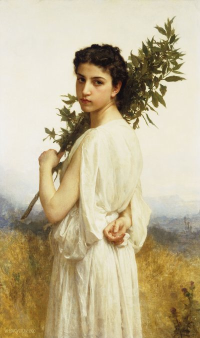 Una ninfa sosteniendo una rama de laurel, 1900 de William Adolphe Bouguereau