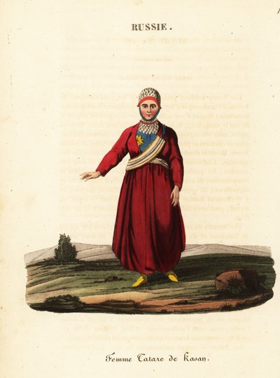 Una mujer tártara con gorro y kaschpour de William (after) Alexander