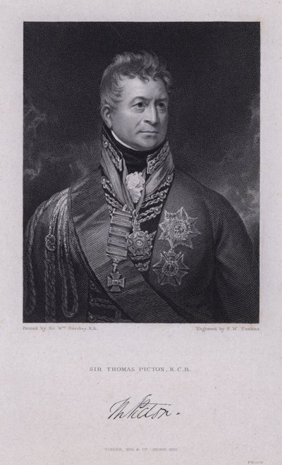 Sir Thomas Picton, general galés de las Guerras Napoleónicas muerto en la Batalla de Waterloo de William (after) Beechey