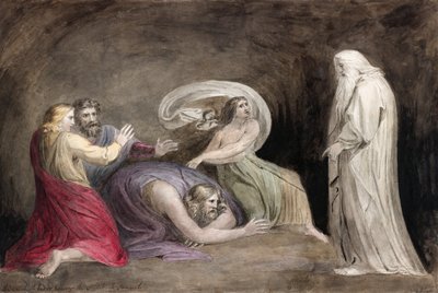 La bruja de Endor invocando el espíritu de Samuel de William (after) Blake