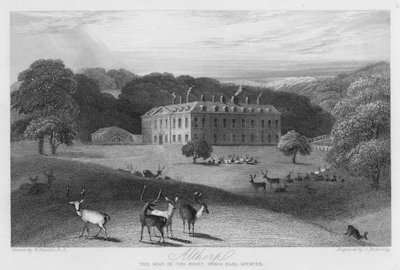 Althorp, la residencia del Conde Spencer (grabado) de William (after) Daniell