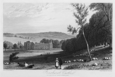 Castillo de Penshurst, la residencia de Sir Philip Sydney (grabado) de William (after) Daniell