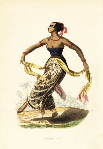 Ronggeng o rongging, bailarina de Java, Indonesia de William (after) Daniell