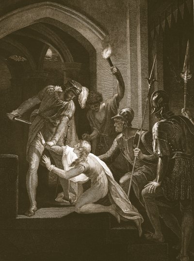 Muerte de Arturo, grabado por J. Fittler, ilustración de la "Historia de Inglaterra" de David Hume, publicada por R. Bowyer, Londres de William (after) Hamilton
