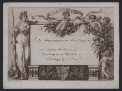 Invitación de la Lady Mayoress de Londres a un baile en la Mansion House de William (after) Hamilton